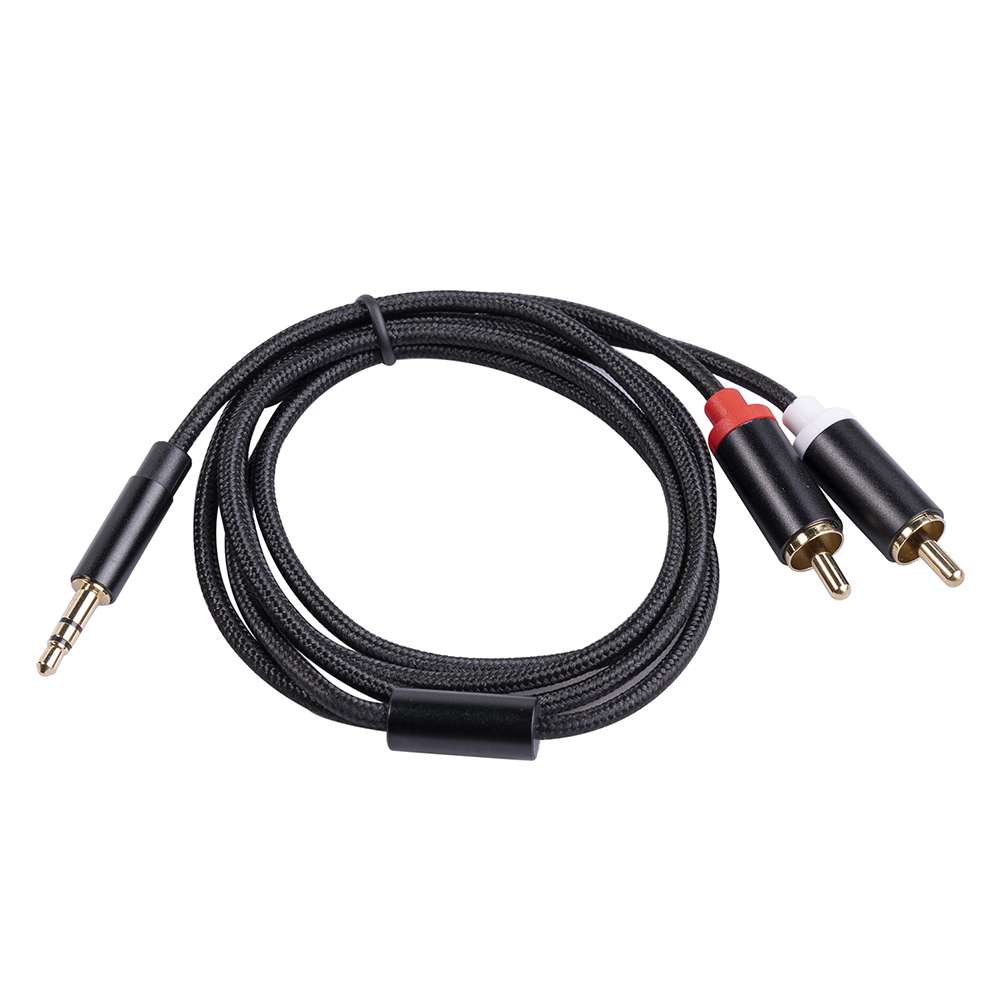 AIA 5ft 3.5mm To RCA Cable - 2RCA To Aux Stereo Audio Y-Cable, Male To Male Connectors
