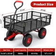 thumbnail image 3 of EastVita 880 lbs Steel Garden Cart. Removable Sides/Heavy Duty Utility Garden Carts and Wagons/Heavy Duty Yard Dump Wagon Utility Wagon with Removable Sides, 3 of 5