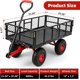 thumbnail image 3 of 880 lbs heavy - duty steel garden cart con removable sides para yard work, utility wagon, 3 of 5