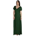 thumbnail image 2 of Inkmeso Robe Maxi en Jersey Style Portefeuille Taille Froncée Été Décontractée Classique Longue, 2 of 8