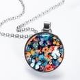 thumbnail image 2 of Butterfly Elegant Circular Glass Pendant Necklace - Stylish Necklaces for Women, 2 of 5