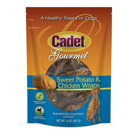 Chicken Sweet Potato Dog Chew Treats | 14 oz.| Dog Chew Treat Wraps | Stick Kabobs, Real chicken and sweet potato dog treats By