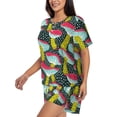 thumbnail image 2 of Picia Green Mushroom Pajamas Sets for Women Soft Short-Sleeved Pjs with Lounge Shorts Two Piece Sleepwear-3X-Large, 2 of 9