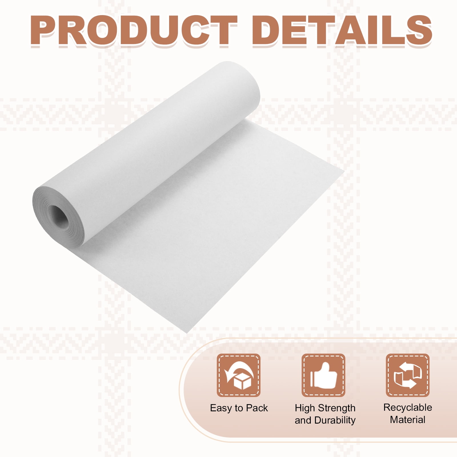 Uxcell Kraft Wrapping Paper, 11.8"x 1181"(98.42') Decorative Paper Kraft Craft Paper for Gift Wrapping Bouquet Flower Bulletin Board Art Painting Craft Packaging Shipping, White 645GSM