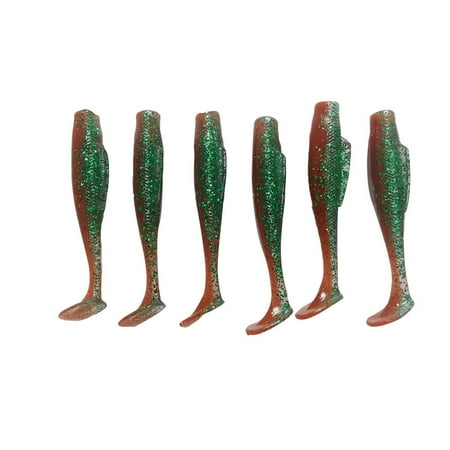 6.7cm/2.3g 6 Pcs Fishing Lure Soft Plastic Paddle Tail Swimbait Bass Wobblers