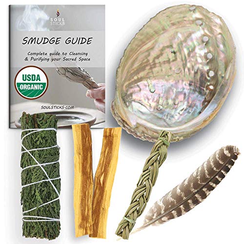 Smudge Kit White Sage Cedar Flower Sage Yerba Santa Palo Santo Home Cleansing