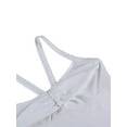 thumbnail image 6 of Yuemengxuan Women’s Fashion Comfortable  Solid Color Pleated V-neck Exposed Navel Camisole, 6 of 9