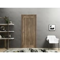 thumbnail image 3 of Sliding French Pocket Door 32 x 84 inches | Quadro 4111 Walnut | Kit Trims Rail Hardware | Solid Wood Interior Bedroom Sturdy Doors, 3 of 6
