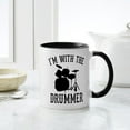thumbnail image 4 of CafePress - I'm With The Drummer - 11 oz Ceramic Mug - Novelty Coffee Tea Cup, 4 of 4