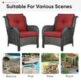 thumbnail image 5 of POCASSY Patio Furniture Cushions Set of 6, 22.5"*22.5" Outdoor Cushion for Patio Furniture, Water Resistant, Fade Resistant, Deep Seat and High Back Cushion for Chair, Sofa, and Couch, Red, 5 of 7