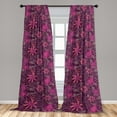 thumbnail image 2 of Ribbon Flowers Window Curtains, Purplish Art of Tropical Floral Pattern with Neutral Colors, Lightweight Decor 2-Panel Set with Rod Pocket, Pair of - 28"x84", Magenta Dried Rose Coral, by Ambesonne, 2 of 3