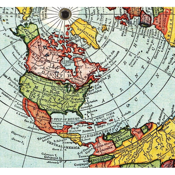 Flat Earth Map - Gleason's New Standard Map Of The World - Large 24" x 36" 1892 Includes eBook - Zetetic Earth Not A Globe by Samuel Rowbotham (1)