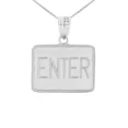 thumbnail image 1 of WHITE GOLD ENTER EXIT STREET SIGN PENDANT DOUBLE SIDED PENDANT NECKLACE, 1 of 1