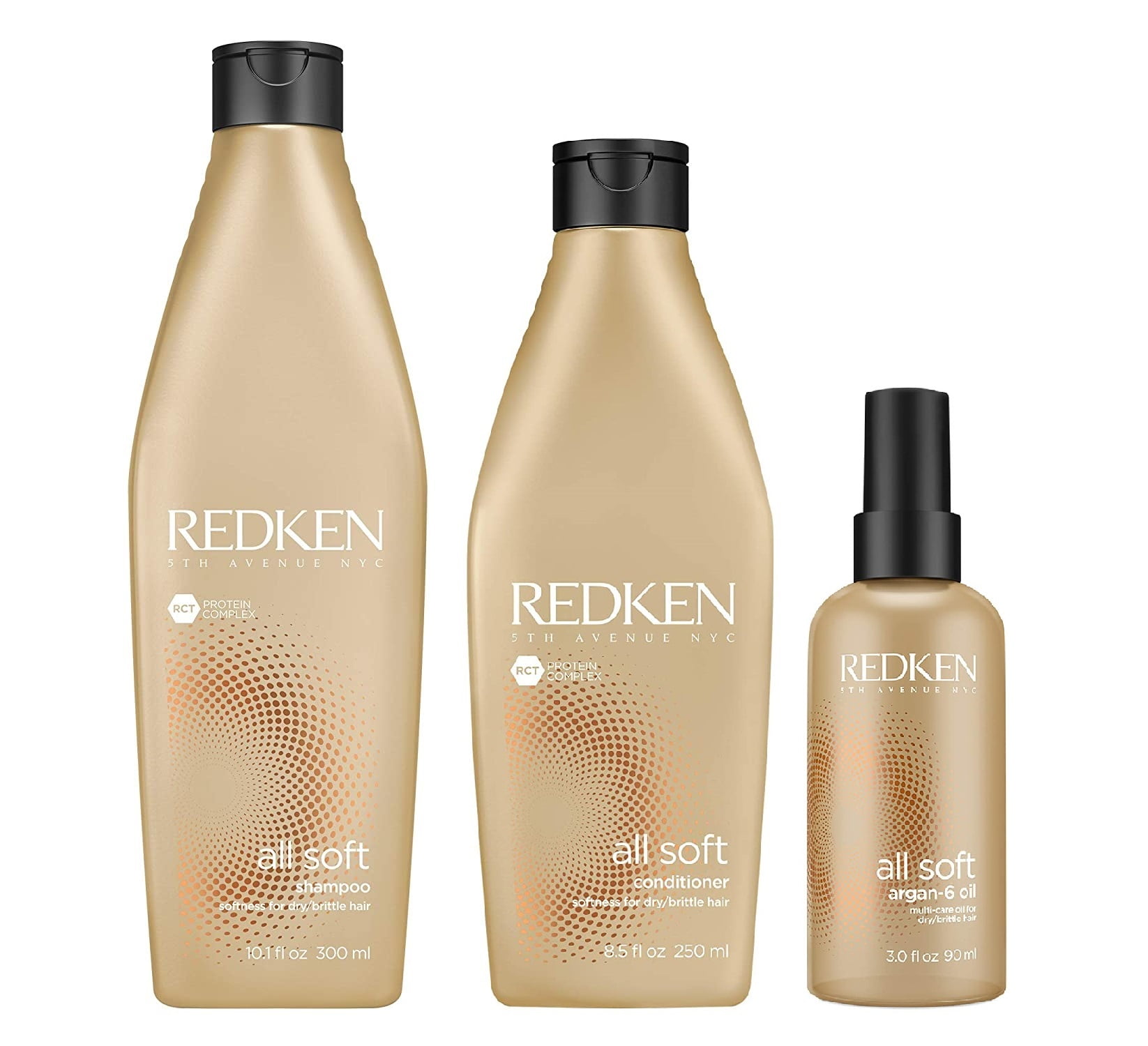Redken All Soft Shampoo 10.1 oz Conditioner 8.5 oz and Argan6 Multi