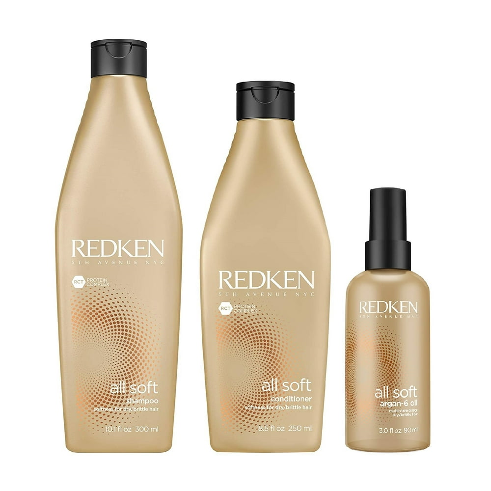Redken All Soft Shampoo 10.1 oz Conditioner 8.5 oz and Argan6 MultiCare Oil, 3 Oz Walmart