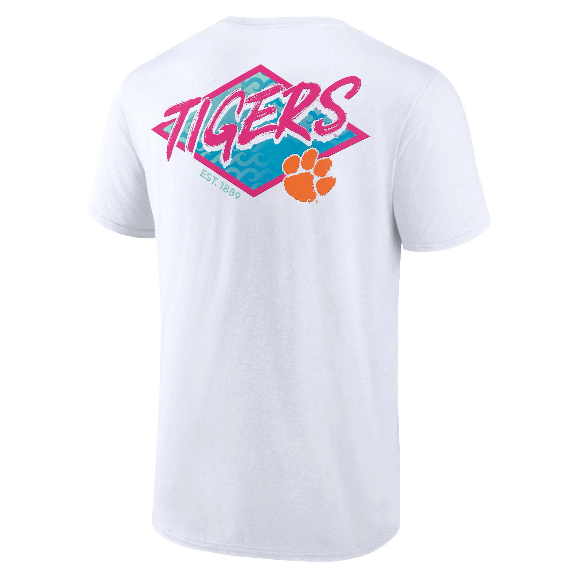 Men's White Clemson Tigers Surf Break T-Shirt