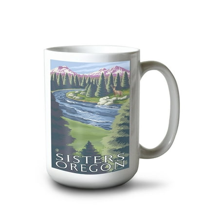 

15 fl oz Ceramic Mug Sisters Oregon No Quilts Dishwasher & Microwave Safe