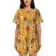 thumbnail image 1 of Fotbe Daisy maple fall Conjunto de Pijama Estampado para Mujer, 2 Piezas, Ropa de Dormir con Camiseta de Manga Corta y Shorts Suaves-Large, 1 of 6