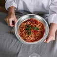 thumbnail image 4 of Stainless Steel Dinner Plate Large Round Plate Metal Food Plate Stainless Steel Serving Dish, 4 of 8