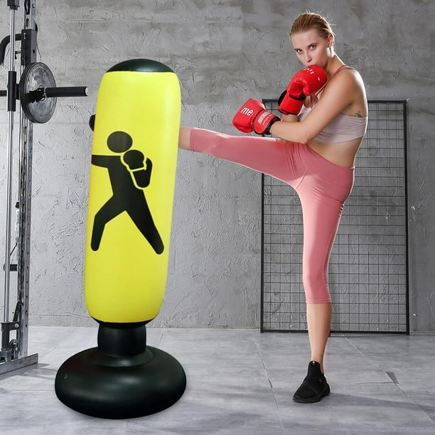 Btafrte Saco Boxeo Inflable Saco Arena para Boxeo Juguete para Aliviar El Estres amarillo Bodega Aurrera en linea