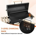 thumbnail image 6 of Charcoal Grill w/ Folfable Side Table, BBQ Grills with Thermometer & Large Cooking Space, Smoker Grill for Camping & Picnic, Iron, black, 6 of 8