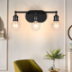 thumbnail image 1 of Aplique de pared industrial de 3 luces para tocador, estilo rústico negro, 1 of 5