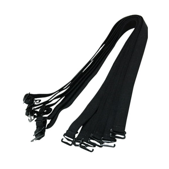 INSPIRE CHIC Women's 6 Pcs Bra Black Soft Adjustable Elastic Shoulder Strap