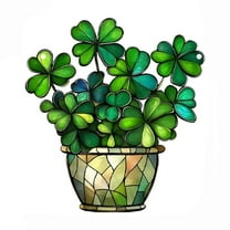 2D Flat St. Patricks Day Shamrock Suncatcher Acrylic Green Clover Window Hanging Ornament Irish Festival Indoor Outdoor Decorations