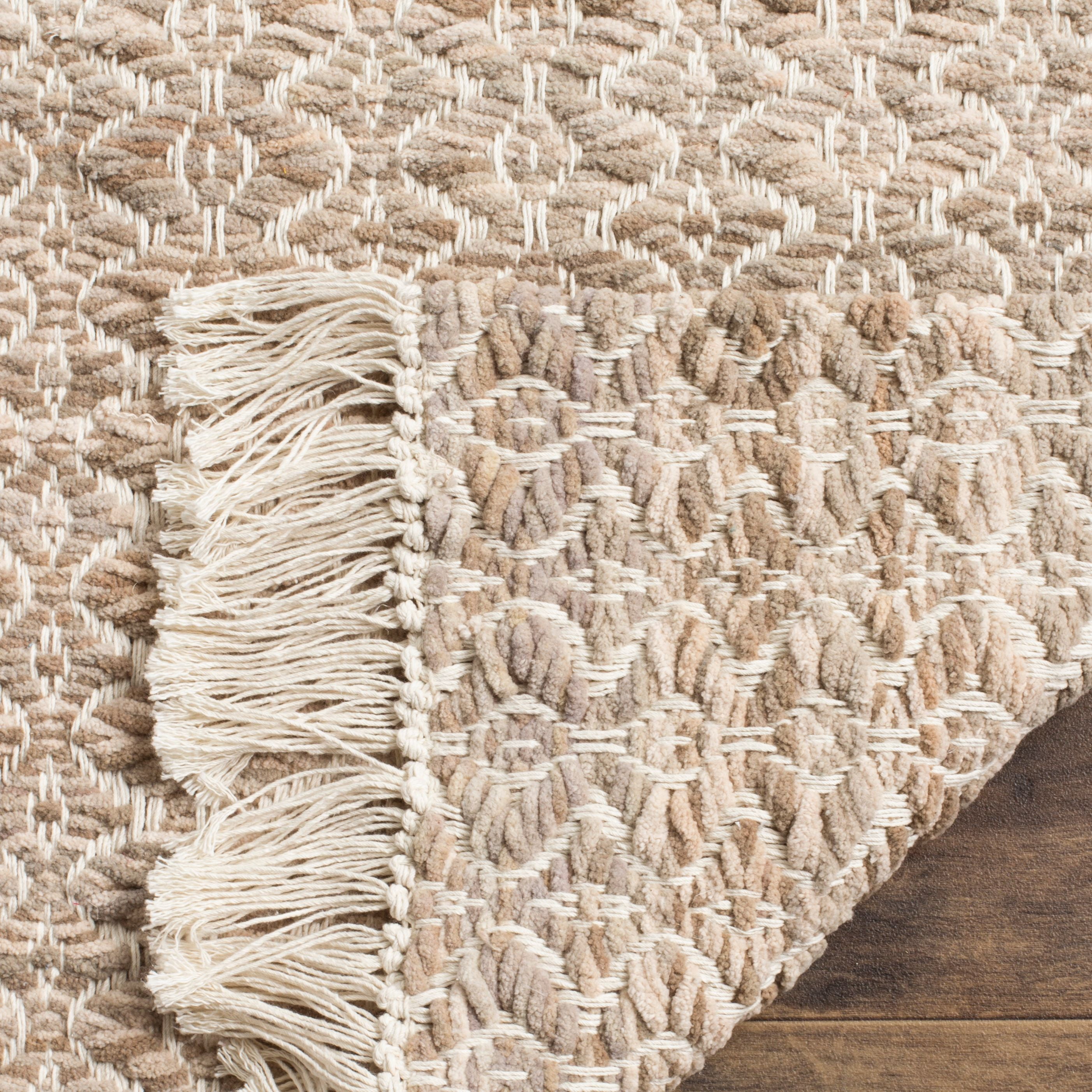 Safavieh  Handmade Boston Aletha Coastal Cotton Rug with Fringe 3'  x  5' 3' x 5' Indoor Living Room,Bedroom Rectangle