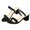 Black, variant on Women's New Roman Sandals With Medium Heel Open Toe Chunky Heel Flip-flops Summer Sandals Black 40