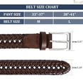 thumbnail image 5 of JASGOOD Men Braided Belts Casual Brown Woven Leather Belt Mens for Jeans Pants, 5 of 11