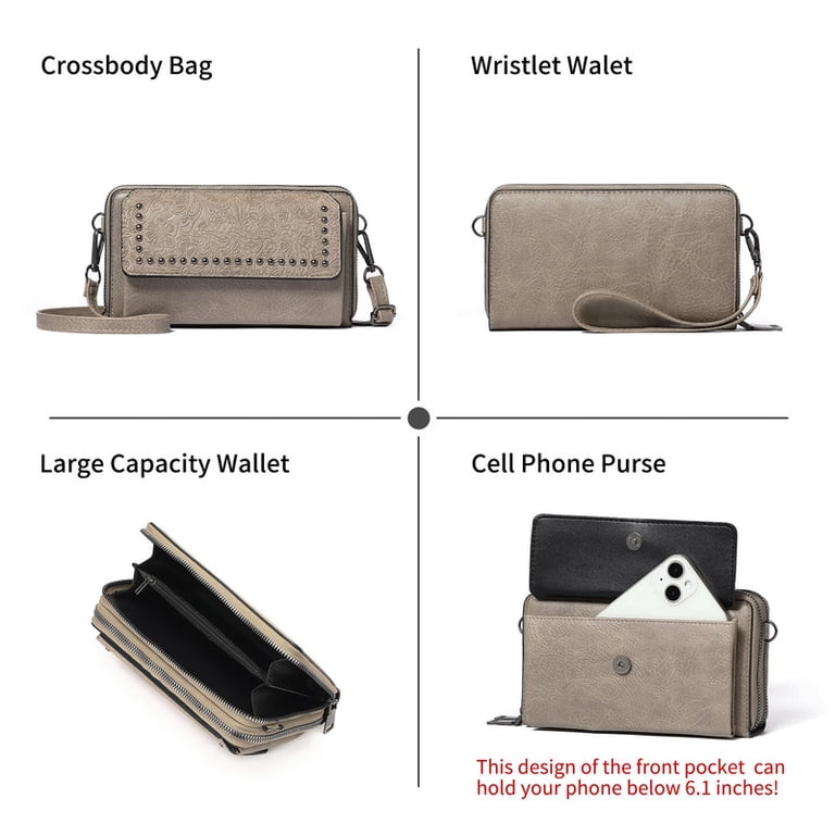 Leather Crossbody Cell Phone Wallet Purse photo 6