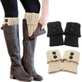 thumbnail image 1 of 2 pares de puños de botas cálidos de invierno para mujer, calcetines de punto de ganchillo para calentadores de piernas cortas, calcetines para botas, puños de piernas, calentadores de botas, 1 of 5
