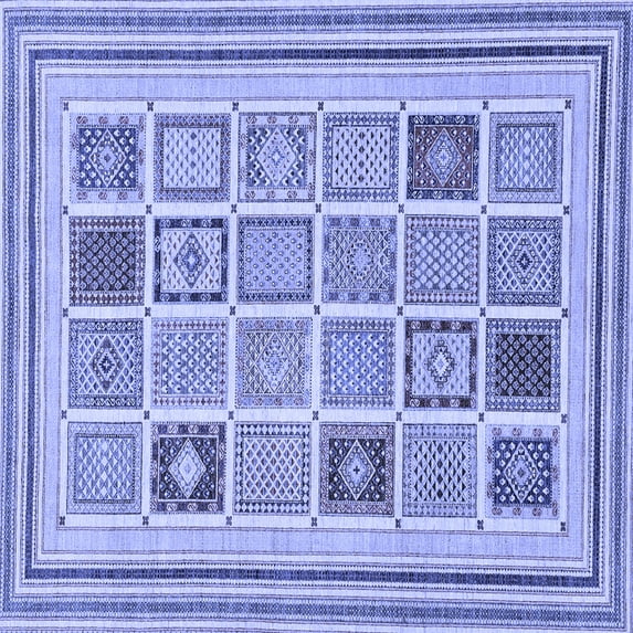 Ahgly Company Indoor Square Abstract Blue Modern Area Rugs, 6' Square