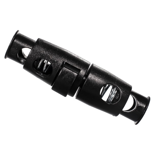 Craft County Springless Cord Locks - Black Plastic, 2 Hole, Pack Of 50 For Drawstrings & Crafts