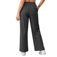 thumbnail image 4 of Womens Barrel Sweatpants Wide Leg Straight Plus Size Drawstring High Waist Loose Workout Athletic Joggers Pants Dark Gray, 4 of 6