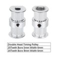 thumbnail image 4 of Labymos Double Head Timing Pulley Synchronous Pulley Gear Wheel 20 Teeth 5mm Bore 3D Printer, 4 of 7