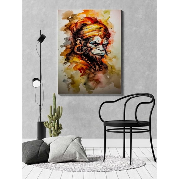 RIVAAZ CRAFT Hanuman Wall Painting For Wall Decoration Canvas Wall Painting For Home Decor, Living Room, Bedroom, Office Hotel (22x34 inch CH-HM1)