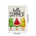 thumbnail image 4 of AMHNF Hello Summer Linen Garden Flag with Watermelon Lime Lemon Ice Cream for Spring Summer Home Outdoor Garden Yard Door Decor 12x18 inch, 4 of 5