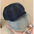 thumbnail image 6 of YooGuoGuo Women's Vintage Denim Newsboy Cap Slouchy Octagonal Cap Comfy Lightweight Painter Beret Hat, 6 of 8