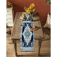 thumbnail image 7 of Table Runner Dresser Scarf 13 x 72 Inch Vintage Abstract Blue Bohemian Farmhouse Tribal Table Runners Non-Slip Heat Resistant Kitchen Dining Table Decor for Indoor Outdoor Home Party Decoration, 7 of 7