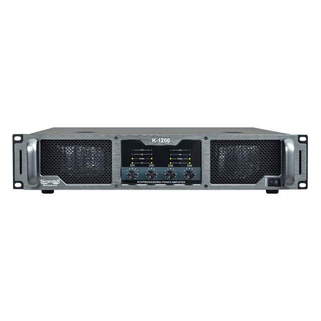 Amplificador Skrander K-1200 1200wx4 Hibrido Super Subwoofer Negro 1.2 Kw