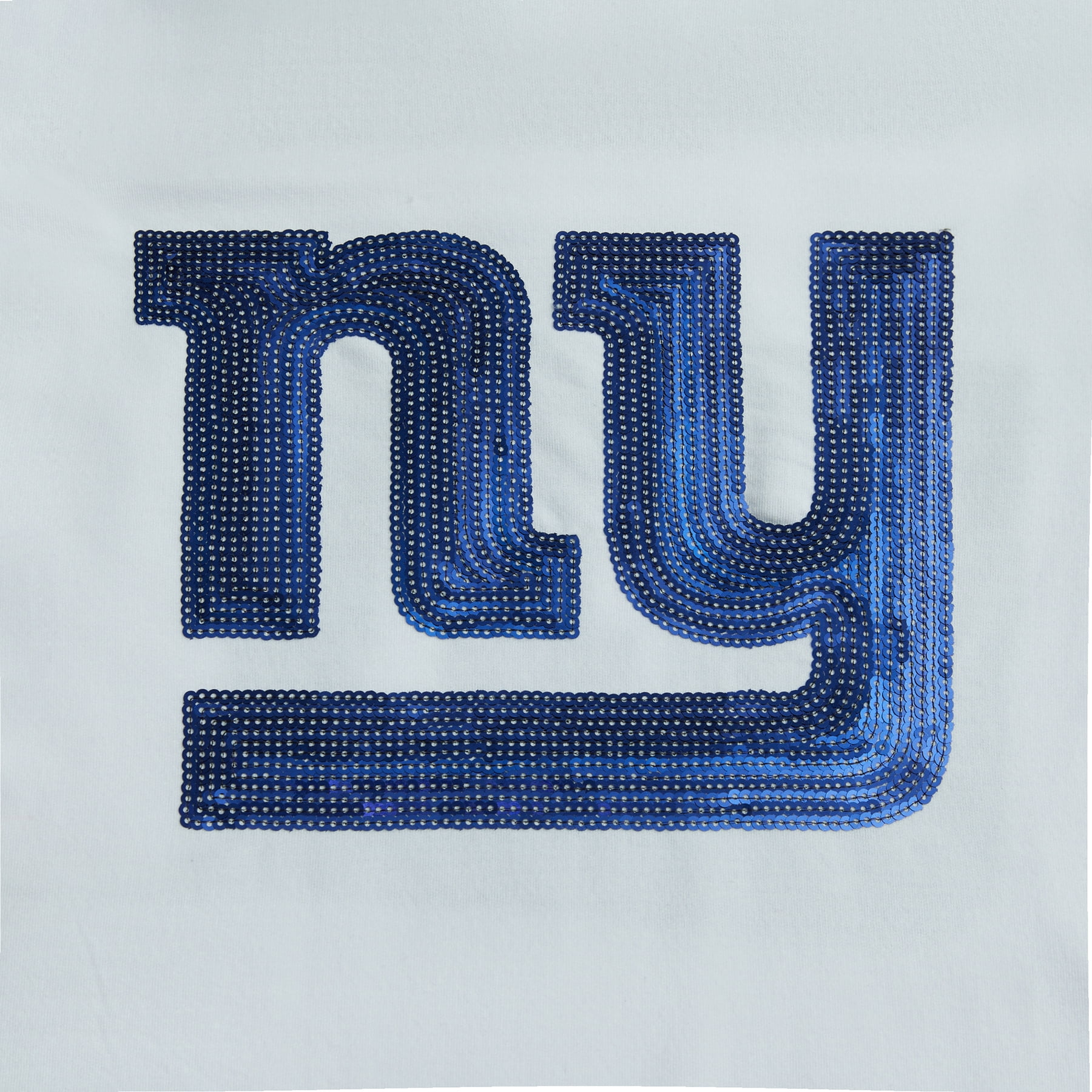 NFL Womens New York Giants Cozy Sequin Crew Neck Sweatshirt