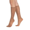 thumbnail image 3 of Flower Patterned 8 Pairs Sheer Knee Socks for Women 15 Denier Stay up Band (Bronze), 3 of 6