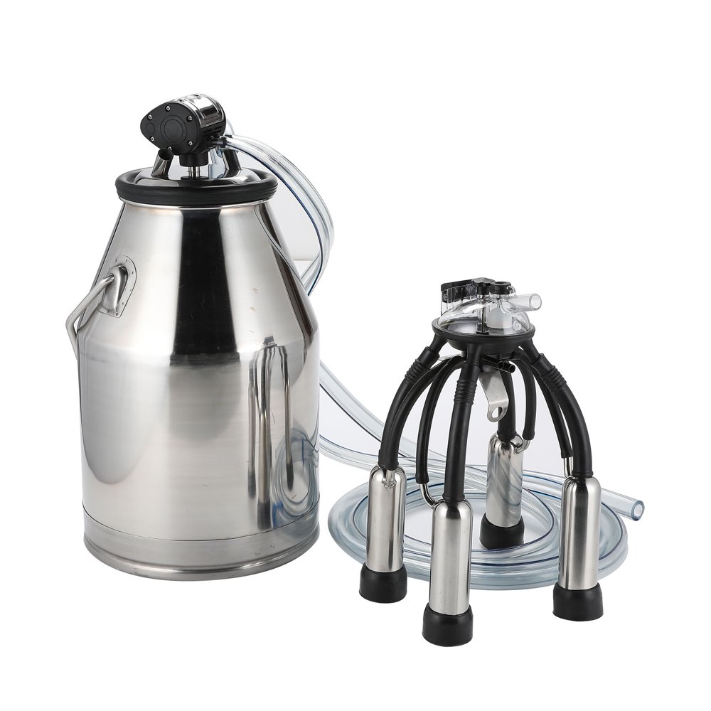 25L Stainless Steel Dairy Cow Milker Milking Machine Bucket Tank Barrel