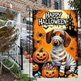 thumbnail image 4 of 1pc 2D flat's vibrant Halloween-themed design, featuring a cute sausage mummy and a sausage dog garden flag - adds a ghostly charm to touch your yard with our Halloween sausage logo, perfect for cele, 4 of 5