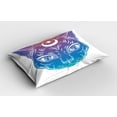 thumbnail image 2 of Ambesonne Boho Pillow Sham, Cat Head Moon and Star, 26" X 20", Blue Violet Cinnamon, 2 of 2