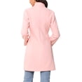 thumbnail image 3 of Abrigo de cuello alto Inspire Chic para mujer, abrigo de invierno de manga larga, color rosa, 3 of 6