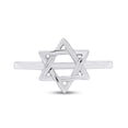 thumbnail image 2 of AFFY Star of David Jewish Magen Hebrew Shield Ring Star Symbol Ring 14K White Gold over Silver-5.5, 2 of 5