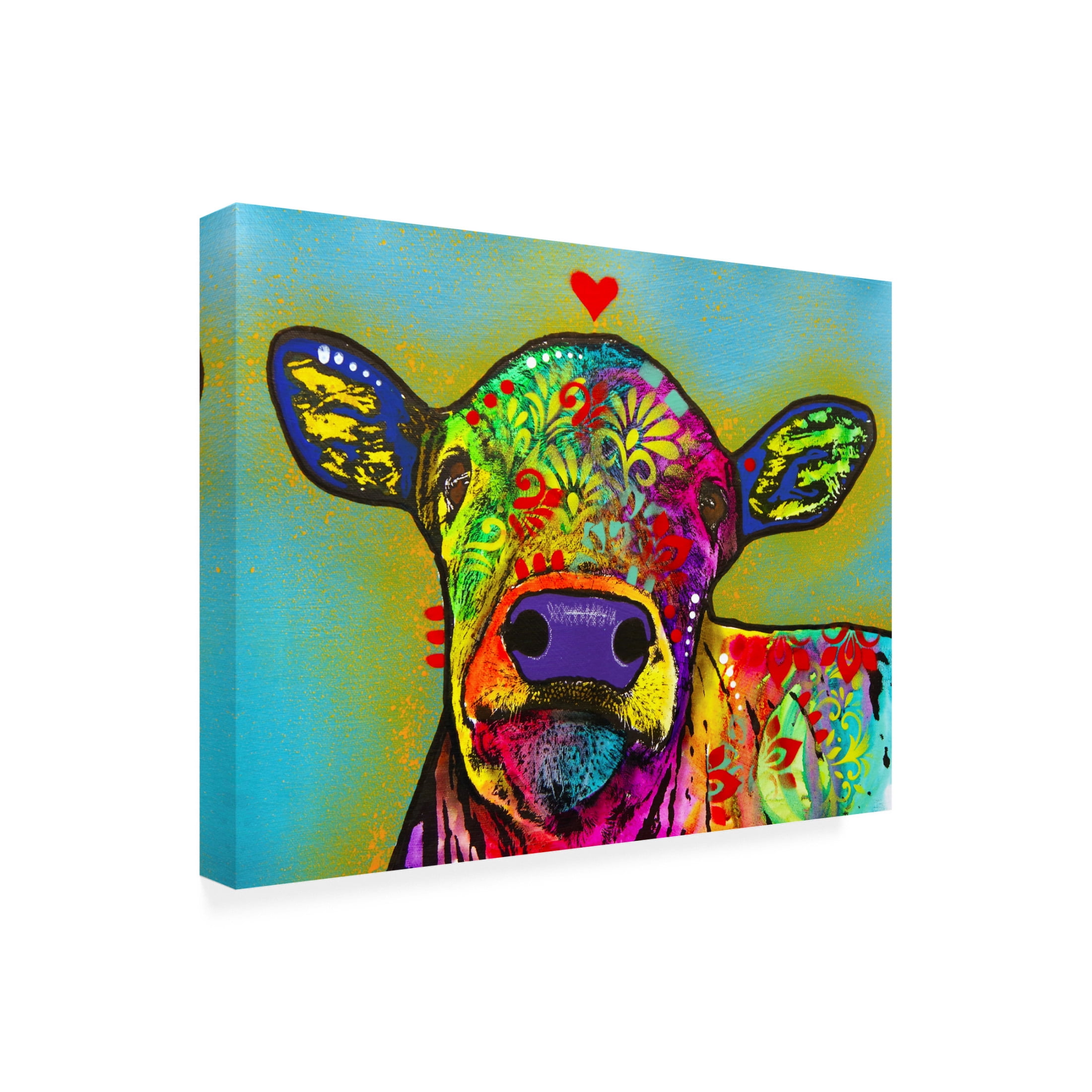 Canvas Wall Art - Dean Russo 'Baby Moo' Wall Art for Living Room, Bedroom, or Office Décor by Trademark Fine Art - 19 x 14 Inches